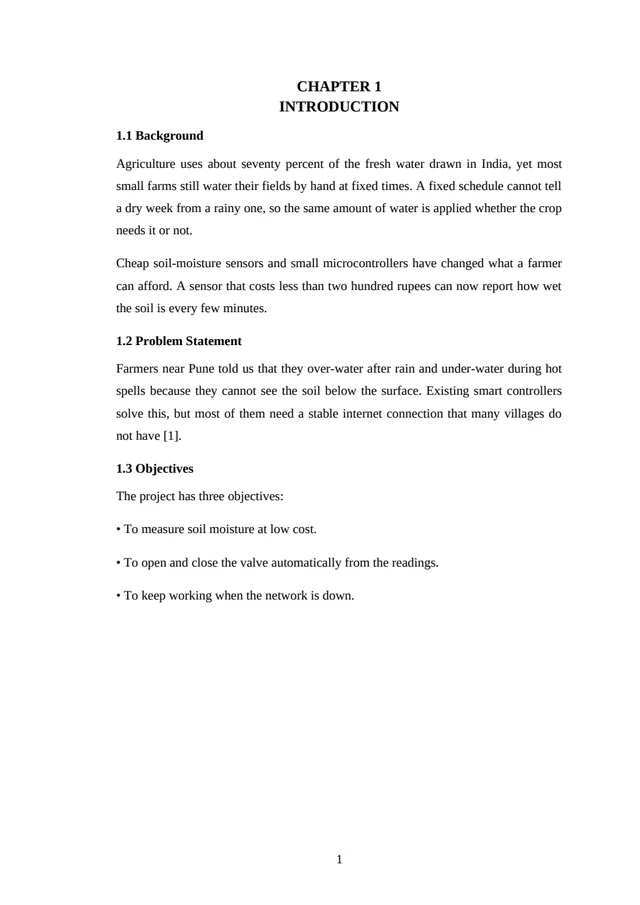 Chapter 1 of the built report, page 1