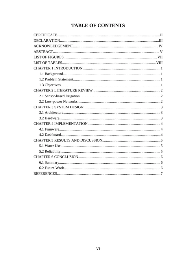 College project report: Roman numbers for the front pages, then Chapter 1 from page 1.